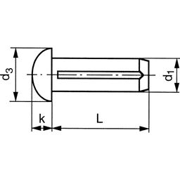 Round Head, Metric - A2 Stainless - Grooved Pin - DIN 1476 thumbnail-2