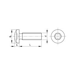 Machine Screw, Metric - A4 Stainless - TX Raised Cheese Head Screw - ISO 14583 thumbnail-1