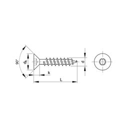 Woodscrew, ST (Self Tapping) -Steel - BZP (Bright Zinc Plate) - TX - Countersunk Chipboard Screw thumbnail-1