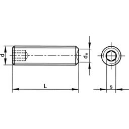 Socket Set Screw, Metric - A2 Stainless - Grade 70 - Cup Point - DIN 916 thumbnail-1