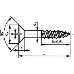 Woodscrew, Self Tapping - Brass - Grade Cu2/Cu3 - Nickel Plated - Slotted -Countersunk Flat Head Screw - DIN 97 thumbnail-1