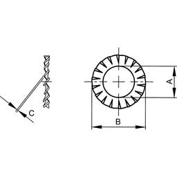 Washer, Inch - Steel - Serrated Lock Washer External Teeth- DIN 6798 A thumbnail-1