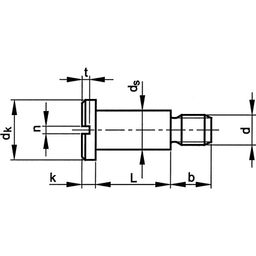 Slotted Pan Head Screw, Metric - A1 Stainless - with Shoulder - DIN 923 thumbnail-2