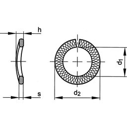 Locking Edge Washer - Metric - Spring Steel - Zinc Yellow Passivated - DIN 128 A thumbnail-1