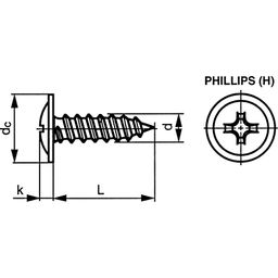 Self Tapping Screw, Metric - Steel - ZBP (ZBP (Zinc Black Passivated) -  Phillips Screw with Flange - DIN 968 thumbnail-1