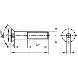 Socket Head Countersunk Screw, Inch - UNF - Grade 10.9 - Self Colour - DIN 7991 thumbnail-1