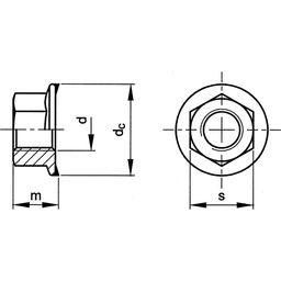 Hexagon Nuts With Serrated Flange - Metric - Steel - Grade 8 - DIN 6923 thumbnail-2