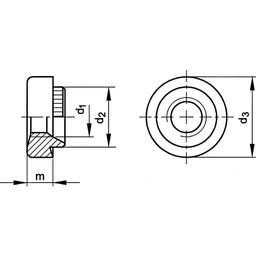 Round Rivet Bushes, Metric - Steel - Bright Zinc Plated thumbnail-1