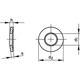 Conical Spring Washers For Bolted Connection - Metric - Spring Steel (DIN267-26) -   DIN 6796 thumbnail-1