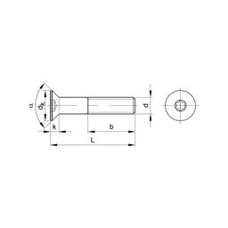 TX Socket Head Countersunk Screw, Metric - Steel - Grade 8.8 - BZP (Bright Zinc Plated) - DIN 7991 thumbnail-3