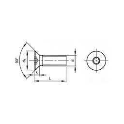 Machine Screw, Metric - Steel - BZP (Bright Zinc Plated) - Grade 4.8 - Torx countersunk - DIN 965 thumbnail-1