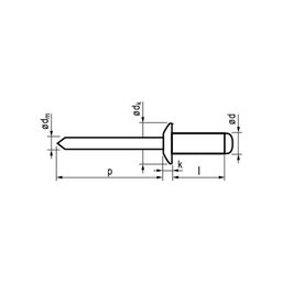 Rivets, Metric - Aluminium, BZP (Bright Zinc Plated) - OMNI Dome Blind Rivet thumbnail-2