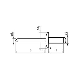 Rivets, Metric - Aluminium BZP (Bright Zinc Plated) - Multi Large Dome Blind Rivet thumbnail-1