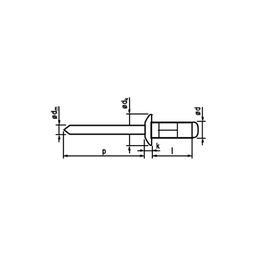 Rivets, Metric - Aluminium BZP (Bright Zinc PLated) - Dome Multigrip Blind Rivet thumbnail-1