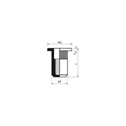 Blind Rivet Nut - Cylindrical - Closed With Serrated Shank - Steel Zinc Plated - 3 CCH 25  thumbnail-1