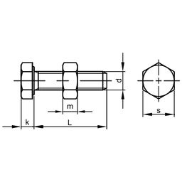 Structural Assembly Screw with Nut, - Steel - Grade 8.8 - HD Galvanised - EN 15048 thumbnail-1