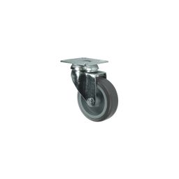 Light Duty Pressed Steel Castors, Rubber Non-Marking Tyred Wheel, Nylon Centre, Plain Bearing thumbnail-2