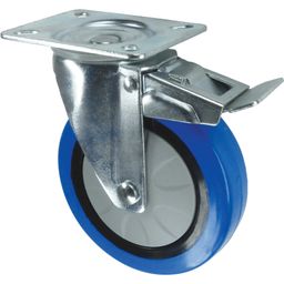 Pressed Steel Castors, Light to Medium Duty, Rubber Tyred Wheel, Nylon Centre thumbnail-0