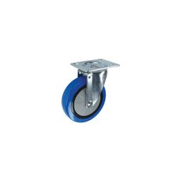 Light/Medium Duty Pressed Steel Castors, Rubber Tyred Wheel with Nylon Centre, Ball Bearing thumbnail-4