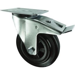 Medium Duty Pressed Steel Castors, Rubber Wheel with Polypropylene Centre, Roller Bearing thumbnail-3