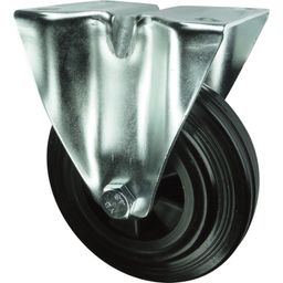 Medium Duty Pressed Steel Castors, Rubber Wheel with Polypropylene Centre, Roller Bearing thumbnail-1