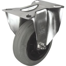 Stainless Steel Castors - Rubber Tyred Wheel with Polypropylene Centre - Plain Bore - Roller Bearing thumbnail-1