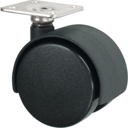 Twin Wheel Furniture Castors with Nylon Wheel and Plain Bore thumbnail-0