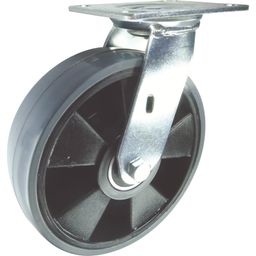 Medium to Heavy Duty Fabricated Castors Red Polyurethane Tyred Wheel with Nylon Centre - Roller Bearing thumbnail-1