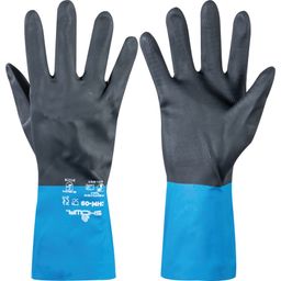 CHM Chemical Protection Gloves, Embossed Grip, Blue & Black thumbnail-0