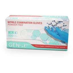 GEN-X 3.5G Blue Nitrile Gloves, EN374, Box 100 thumbnail-0