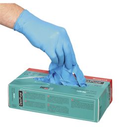 CAT II Dexpure™ Blue Nitrile Disposable Gloves, Chemical Resistant, Pack of 100 thumbnail-0