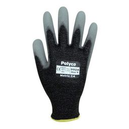 Cut Resistant Gloves, PU Coated, Black/Grey thumbnail-0