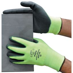 Cut Resistant Gloves, PU Coated, Green/Black thumbnail-1