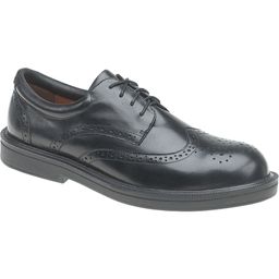 9810 Black Leather Brogue Safety Shoes thumbnail-0