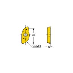 R216 CoroMillⓇ 216 Ball Nose Inserts, Grade 1025
 thumbnail-1