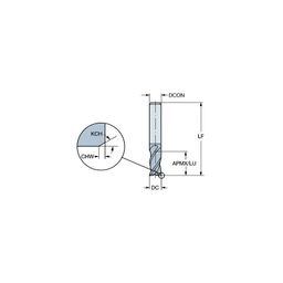 1P222 CoroMillⓇ Plura Solid Carbide End Mill For Heavy Roughing
 thumbnail-1