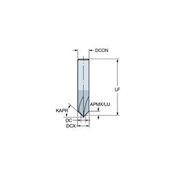 1C050 CoroMillⓇ Plura Solid Carbide End Mill For Chamfer Milling thumbnail-1