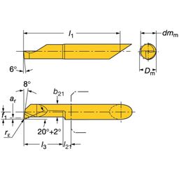 CXS-06G CoroTurnⓇ XS Solid Carbide Tool For Face Grooving Grade 1025 thumbnail-4